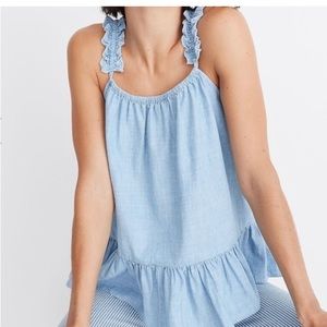 Madewell ruffle strap tank